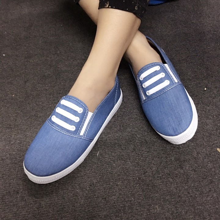 Giày slip on 3 dây màu jean nhạt Koin vv86 | BigBuy360 - bigbuy360.vn