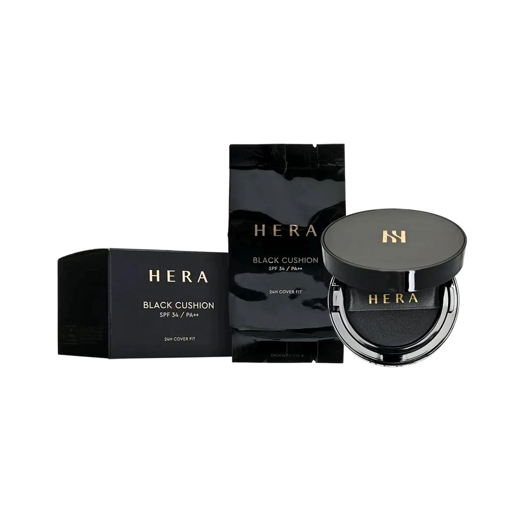 Phấn Nước Hera Black Cushion Màu Đen Chống Nắng Spf 34 / Pa ++ & Mini Black Cushion