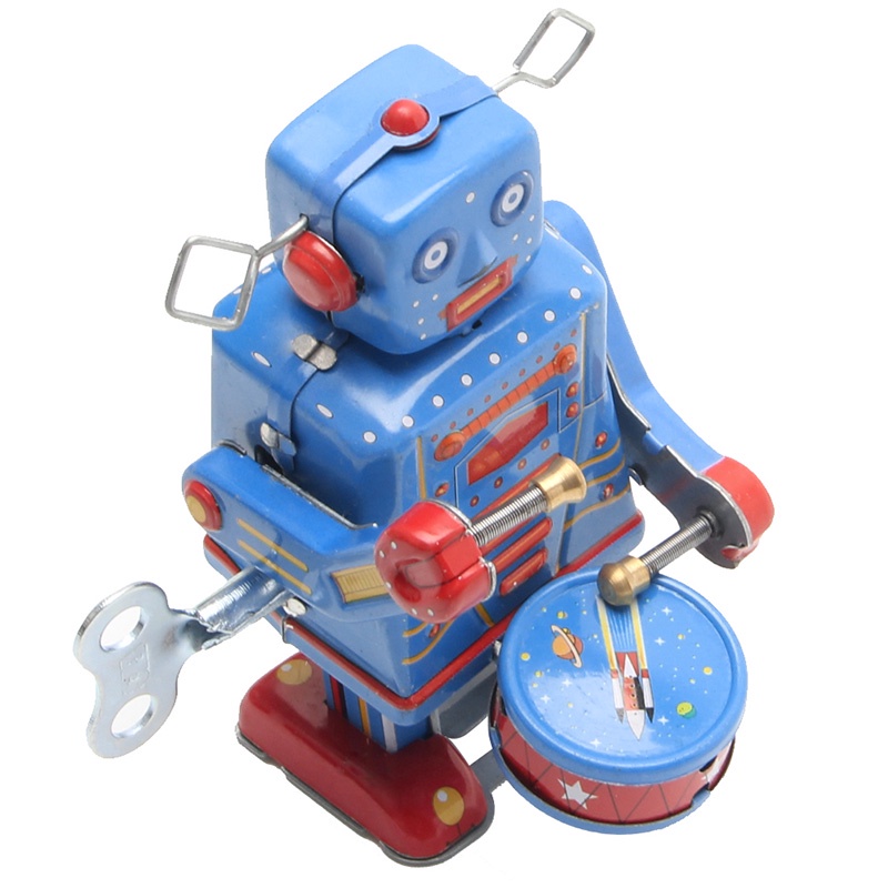 Robot Lên Dây Cót Đồ Chơi Bằng Kim Loại Phong Cách Retro