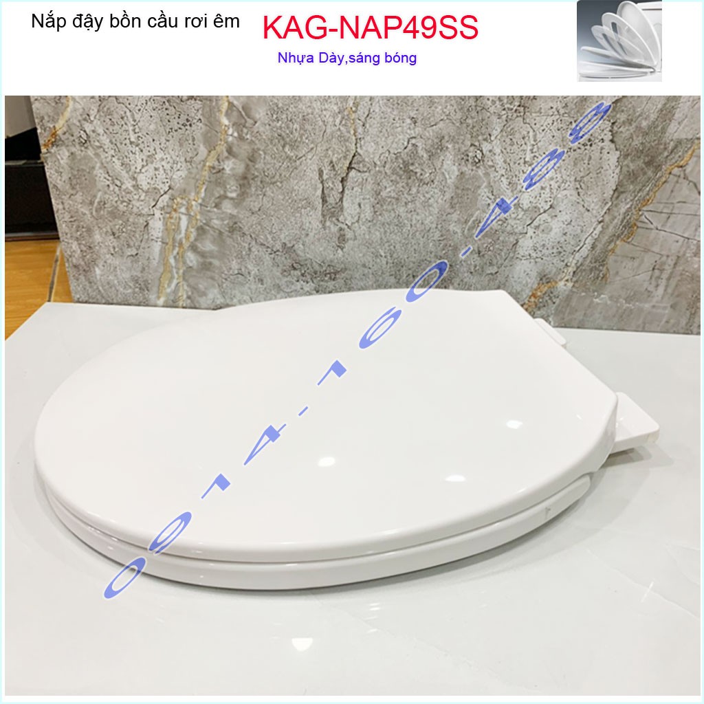 Nắp đậy bồn cầu rơi êm KAG-NAP49SS, nắp cho bàn cầu American VF2013-VF3013-VF4013