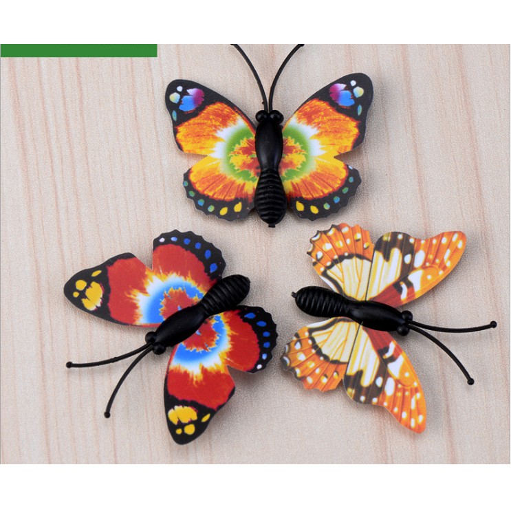 Combo 02 mô hình bướm (có nam châm) màu sắc rực rỡ chuyên dụng trang trí bonsai, tiểu cảnh