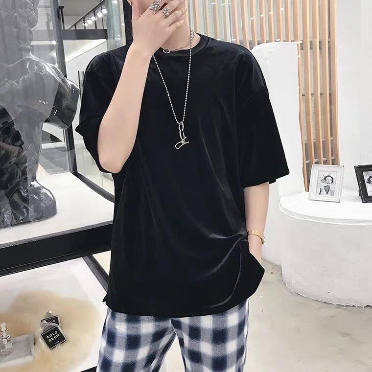 ÁO THUN OVERTEE NHUNG ĐEN