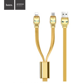 Cáp 2 Đầu Micro và Lightning Hoco U14 Steel Man