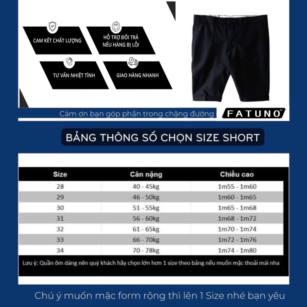 Quần Short Nam chất tuyết mưa dày dặn co giãn, quần tây âu nam ngắn kiểu dáng Hàn Quốc