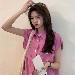 Áo sơ mi màu trắng thiết kế mỏng dáng rộng năng động thời trang theo phong cách hàn quốc