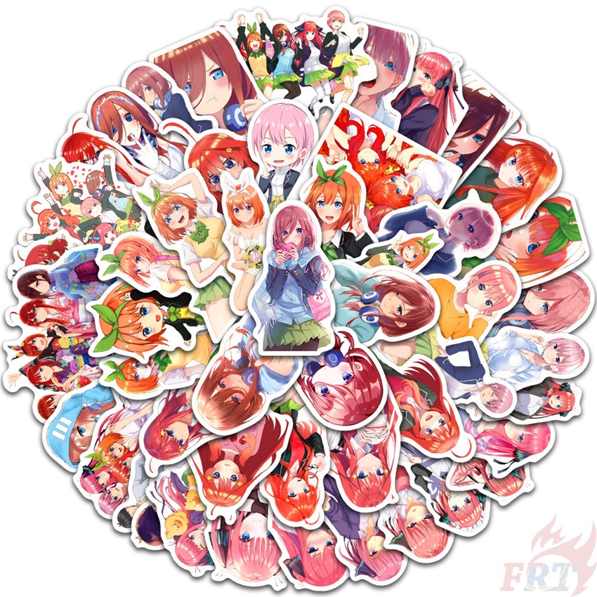 100 Miếng dán chống thấm nước hoạt hình The Quintessential Quintuplets A Nakano Miku Ichika Nino Yotsuba Itsuki DIY