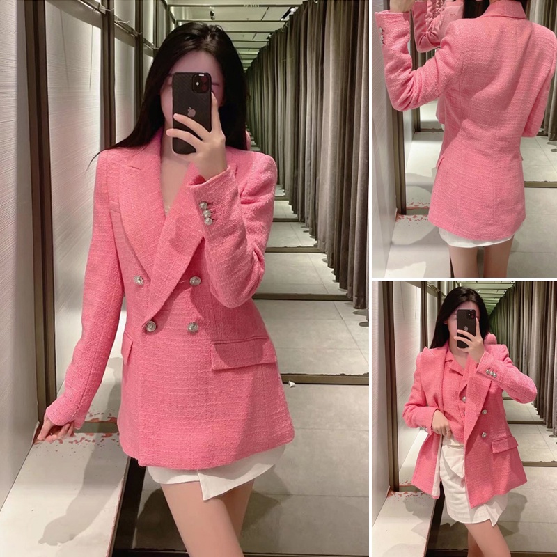 Áo Khoác Blazer Tay Dài Hiệu Zara 22 Thời Trang Mùa Xuân 2324687 2324/687