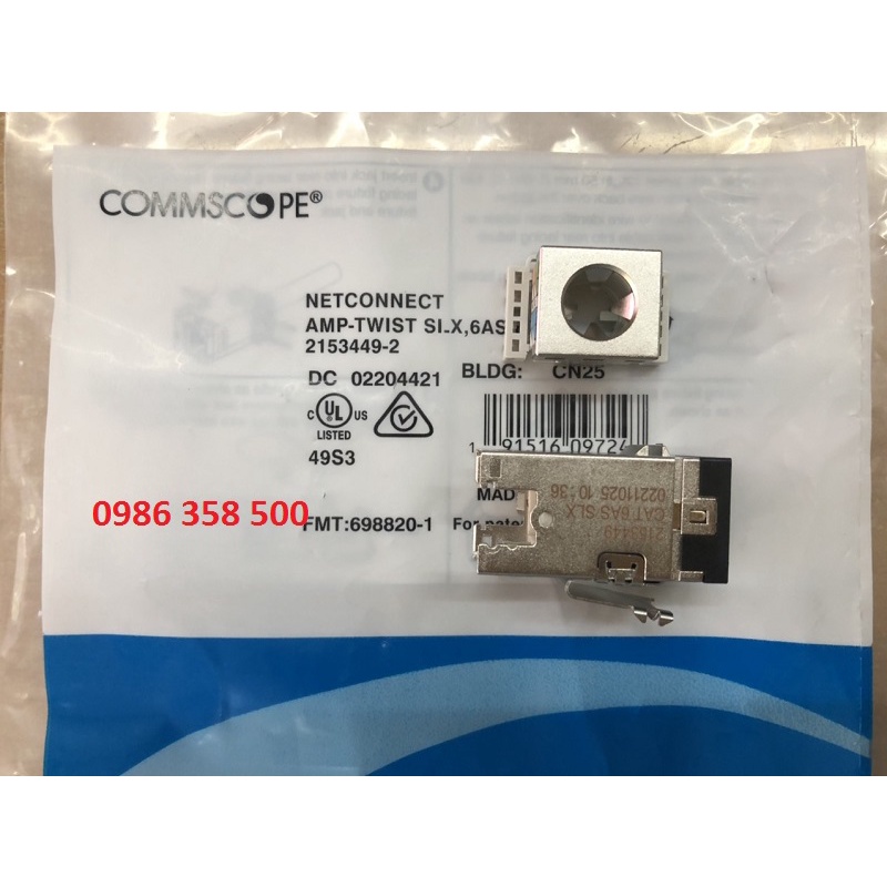 Đầu bấm hạt mạng Cat6A commscope không dùng Tool, chống nhiễu