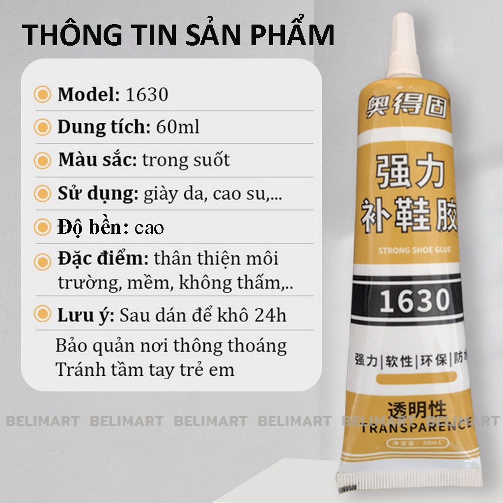 Keo dán giày thể thao siêu dính, keo dán giày da dùng nhiệt trong suốt không tổn thương da Beli BL004