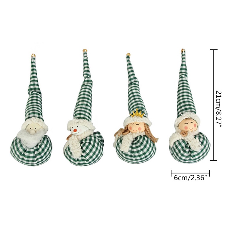 Set 4 Búp Bê Nhồi Bông Treo Trang Trí Giáng Sinh