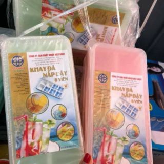 Sét 3 khay làm đá có nắp 8 viên
