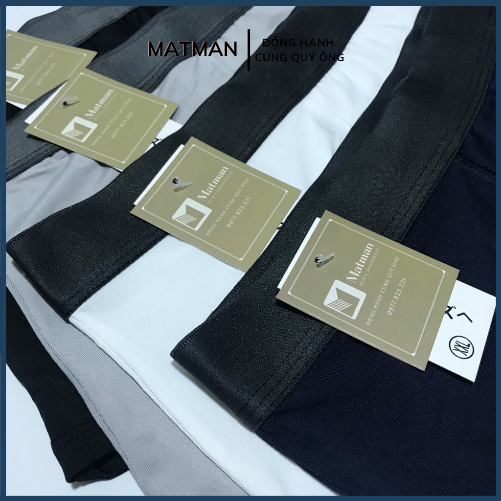 Combo 4 quần lót nam thun lạnh, quần boxer nam co giãn 4 chiều Matman sịp đùi thoáng mát