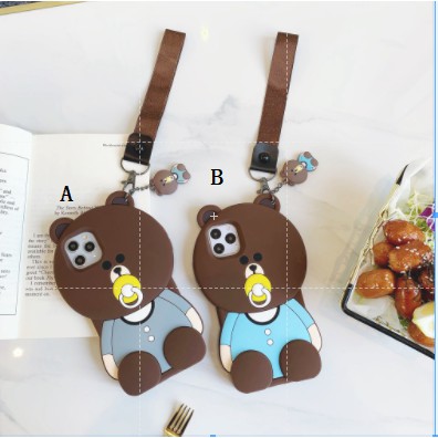 Bear Ốp điện thoại silicone mềm họa tiết gấu dễ thương cho OPPO R9/R9M R9PLUS R9S R11 R11 PLUS R17 A59/A59S A77 A73/A79