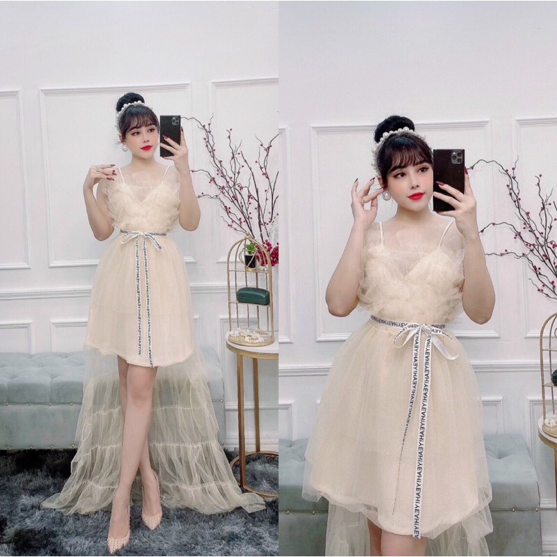 ĐẦM KIM TUYẾN ĐUÔI TÔM NHÚNG TẦNG ( ẢNH THẬT 1000% )