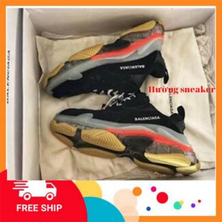 giày thể thao balen đế khí đen lé đỏ ở đế