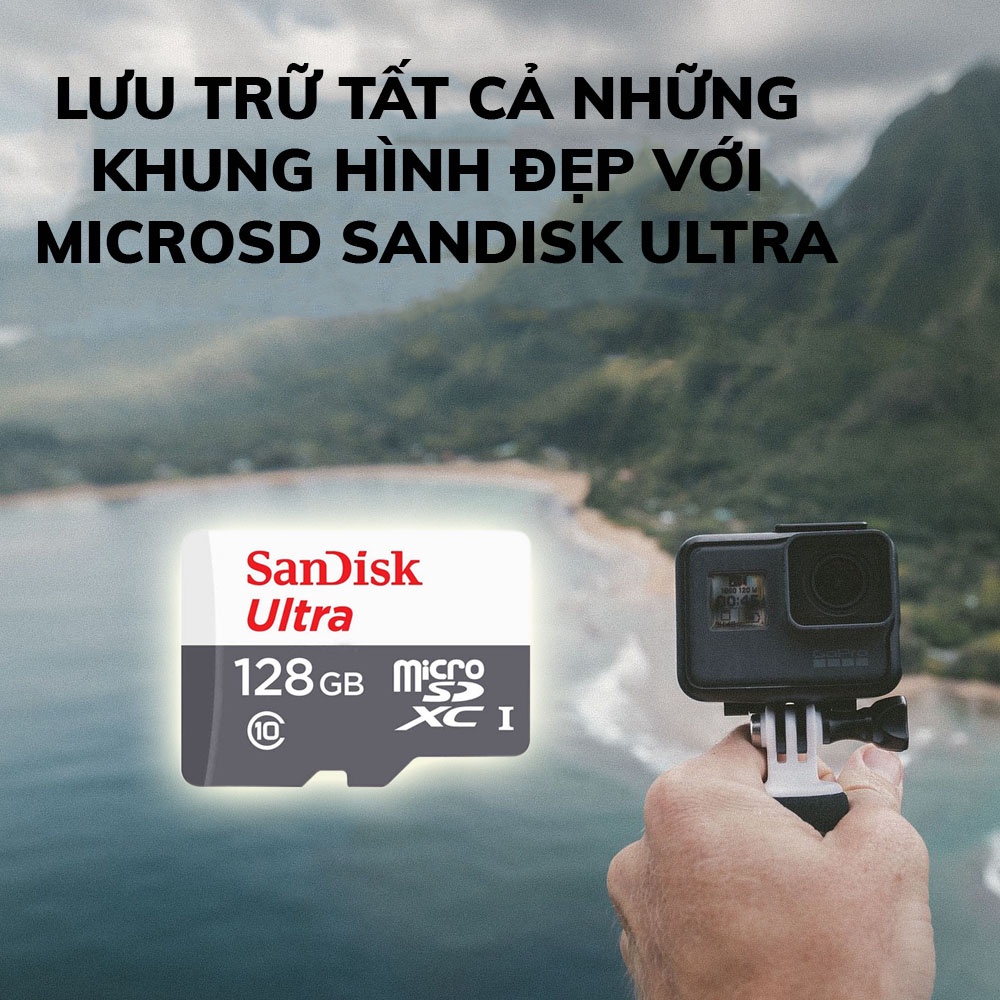 Thẻ nhớ SanDisk Ultra dung lượng 32GB/ 64GB/ 128G tốc độ cao 100mb/s, chuẩn Micro SD cho camera, điện thoại | BigBuy360 - bigbuy360.vn