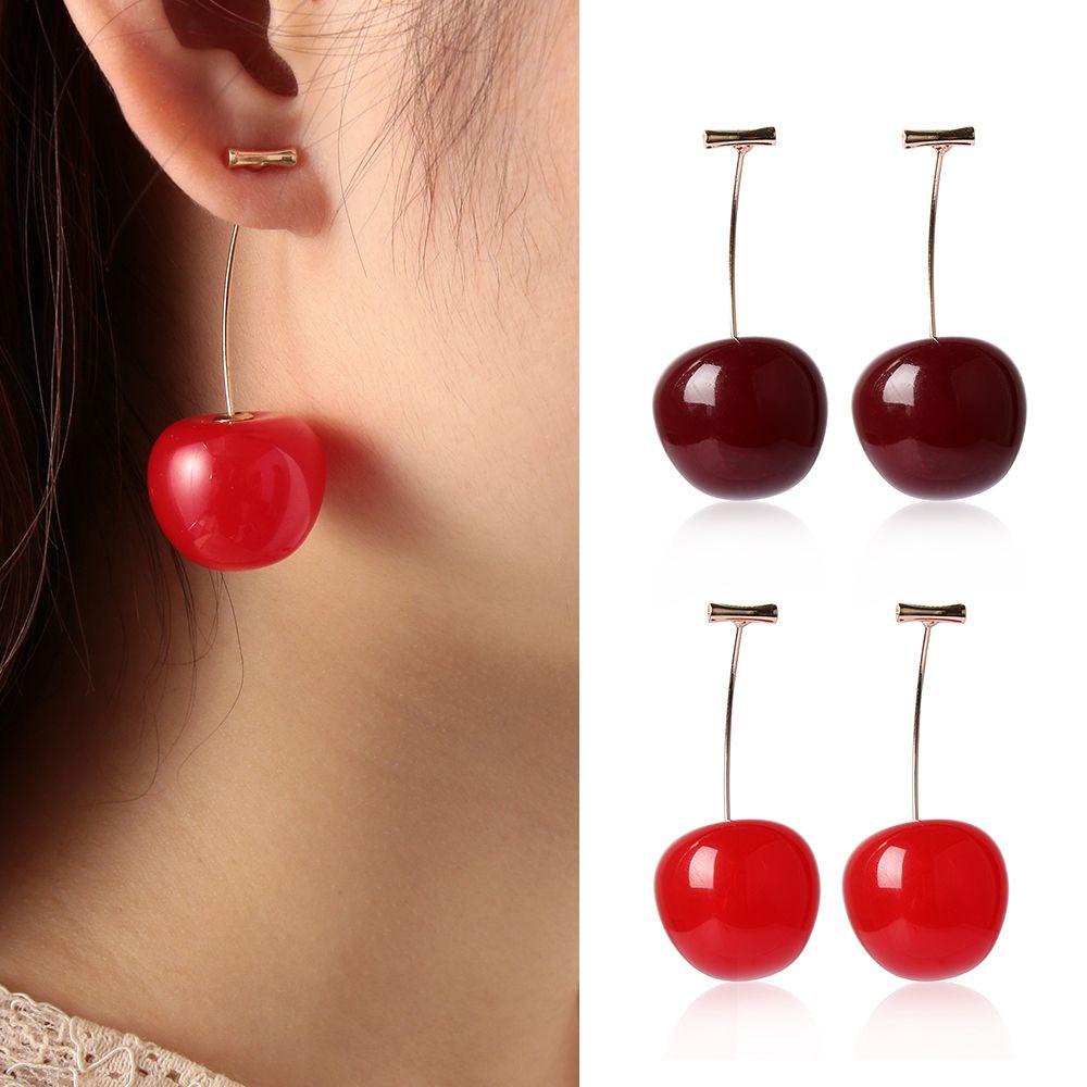 Bông Tai Quả Cherry Phong Cách Bohemian