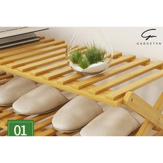 Kệ để giày gấp gọn bằng tre