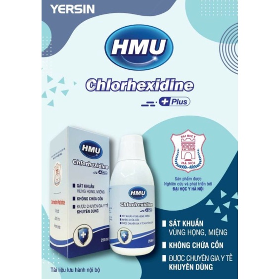 Nước súc miệng HMU Chlorhexidine 0,12% Đại học Y Hà Nội