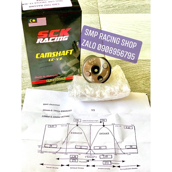 Trục cam Sck Y3 - Y5 cho Exciter các đời / Cam SCK