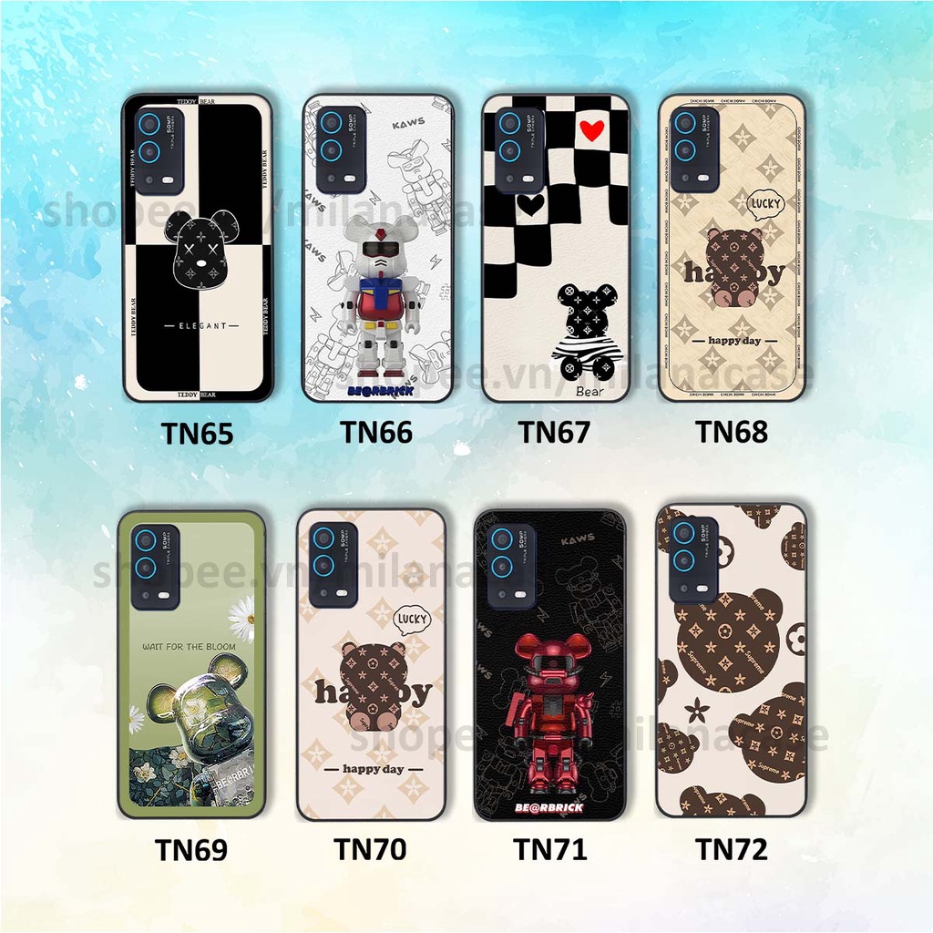 Ốp Oppo A54 / A55 gấu be@rBrick gấu Teddy Kaws siêu đẹp, phong cách, cá tính