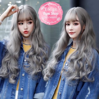 Tóc giả cả đầu xám khói