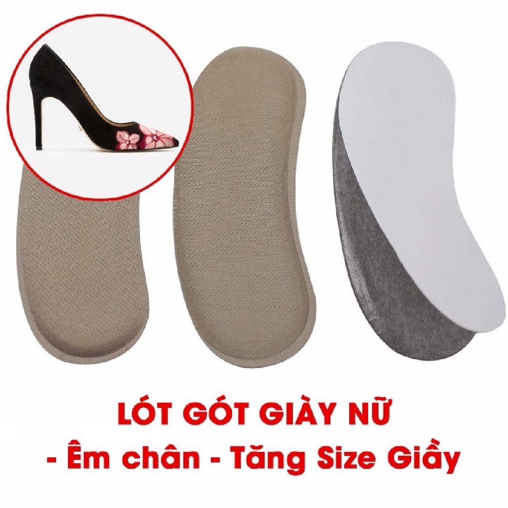 (Bộ 2) Miếng Lót Gót vải mềm Chống Nhấc Gót êm chân