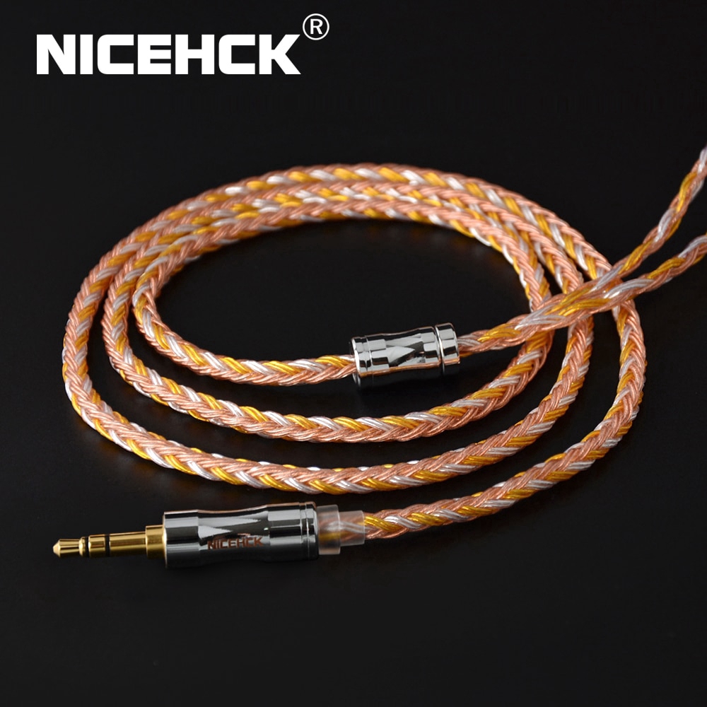 NICEHCK C16-2 16 Core Copper Silver Mixed Cable 3.5/2.5/4.4mm Plug MMCX/2Pin/QDC/NX7 Pin For C12 KZ ZSX TRN V90 TFZ T2
