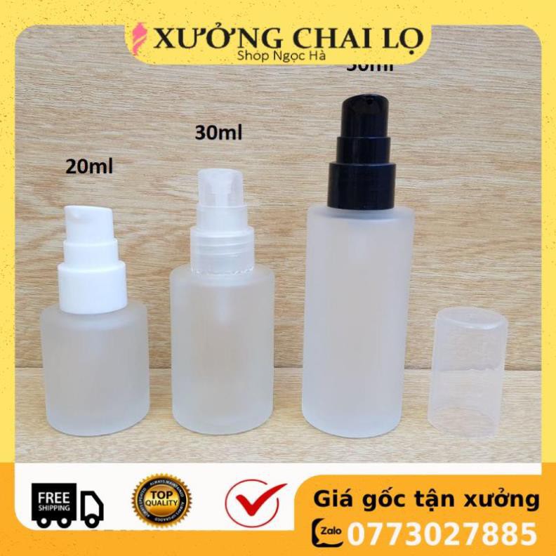 [RẺ VÔ ĐỊCH] Chai lọ chiết mỹ phẩm Thủy tinh mờ Vai ngang Xịt giọt 20ml,30ml,50ml đựng kem dưỡng da, serum .