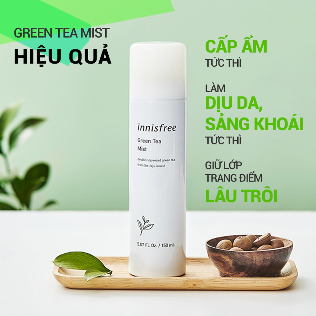 [Mã COSIF05 giảm 10% đơn 400K] Xịt khoáng dưỡng ẩm trà xanh innisfree Green Tea Mist 150ml