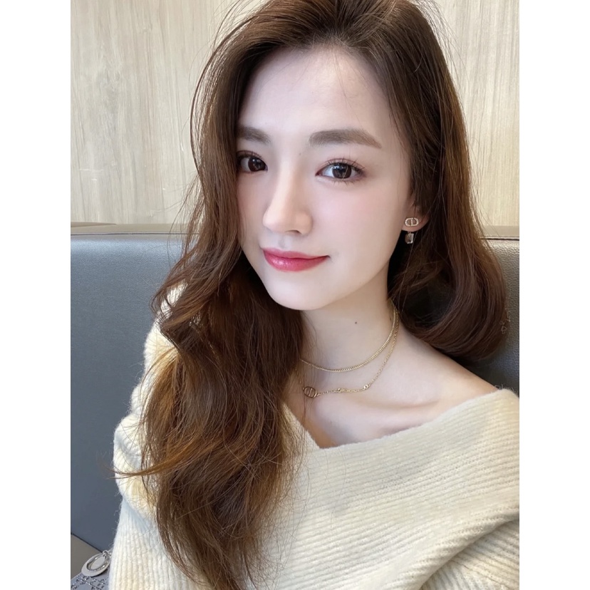 Bông Tai Dior Hình Vuông Đính Đá Bằng Thép Titan Thời Trang Sang Trọng Cho Nữ