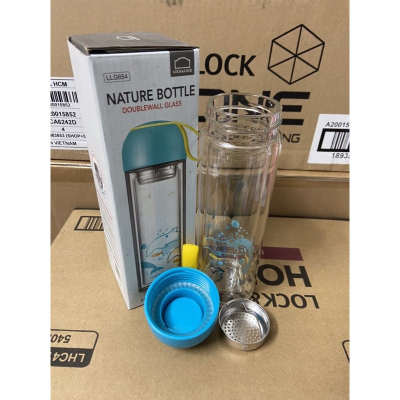 BÌNH ĐỰNG NƯỚC THUỶ TINH 2 LỚP 350ML - LLG654