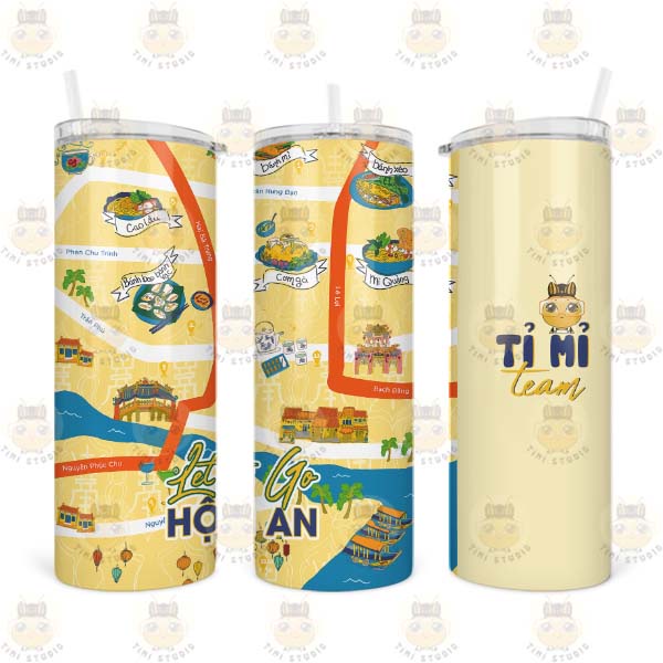 Bình Giữ Nhiệt Hình Bản Đồ Ẩm Thực - Tỉ Mỉ Studio - Mã 2707AT