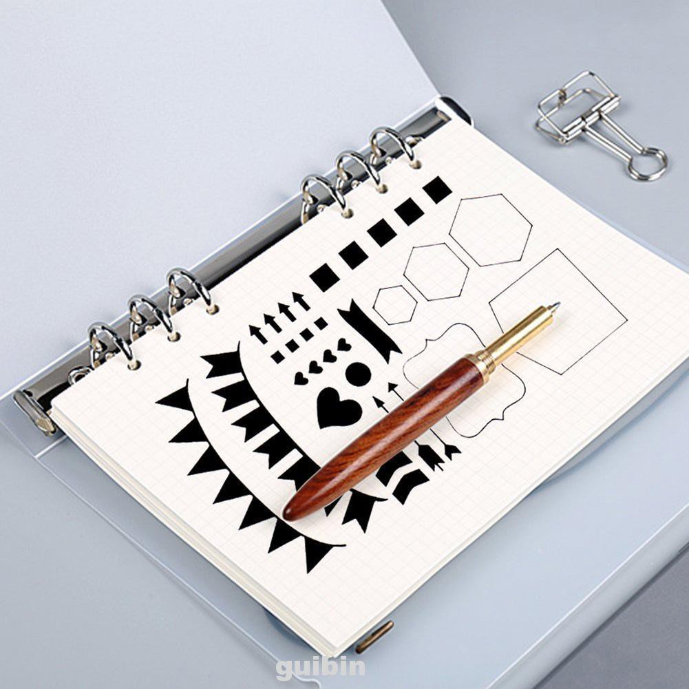 20pcs Journal Stencils Plastic Scrapbook Drawing Template Art Notepad Planner Stationery Office Supplies
