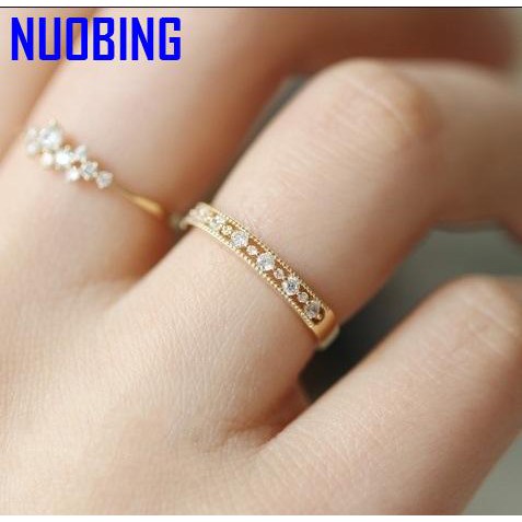 Dễ Thương Nhẫn Nữ Mạ Vàng 14k Đính Đá Thạch Anh Tím Sang Trọng