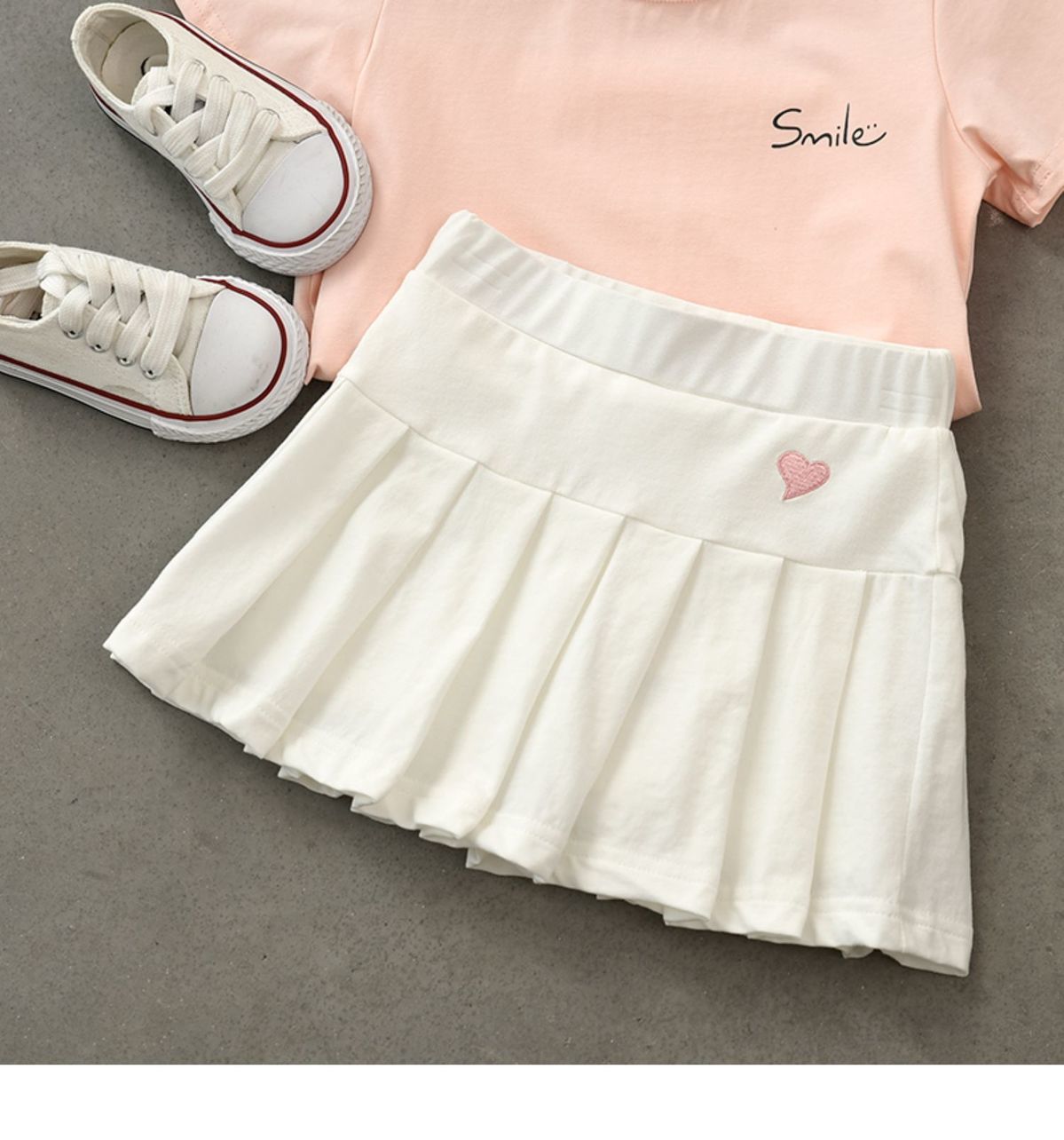 Chân váy xếp ly chất liệu Cotton dễ thương dành cho bé gái
