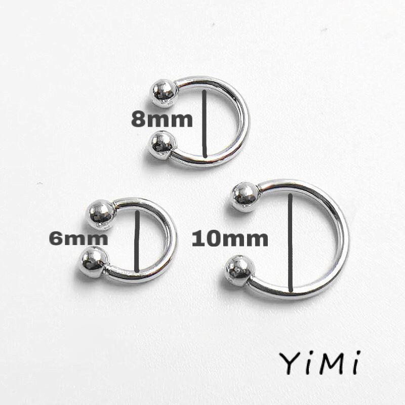 【Siêu rẻ】1 Đôi Khuyên Tai Hình Bán Nguyệt Bằng Thép Không Gỉ unisex