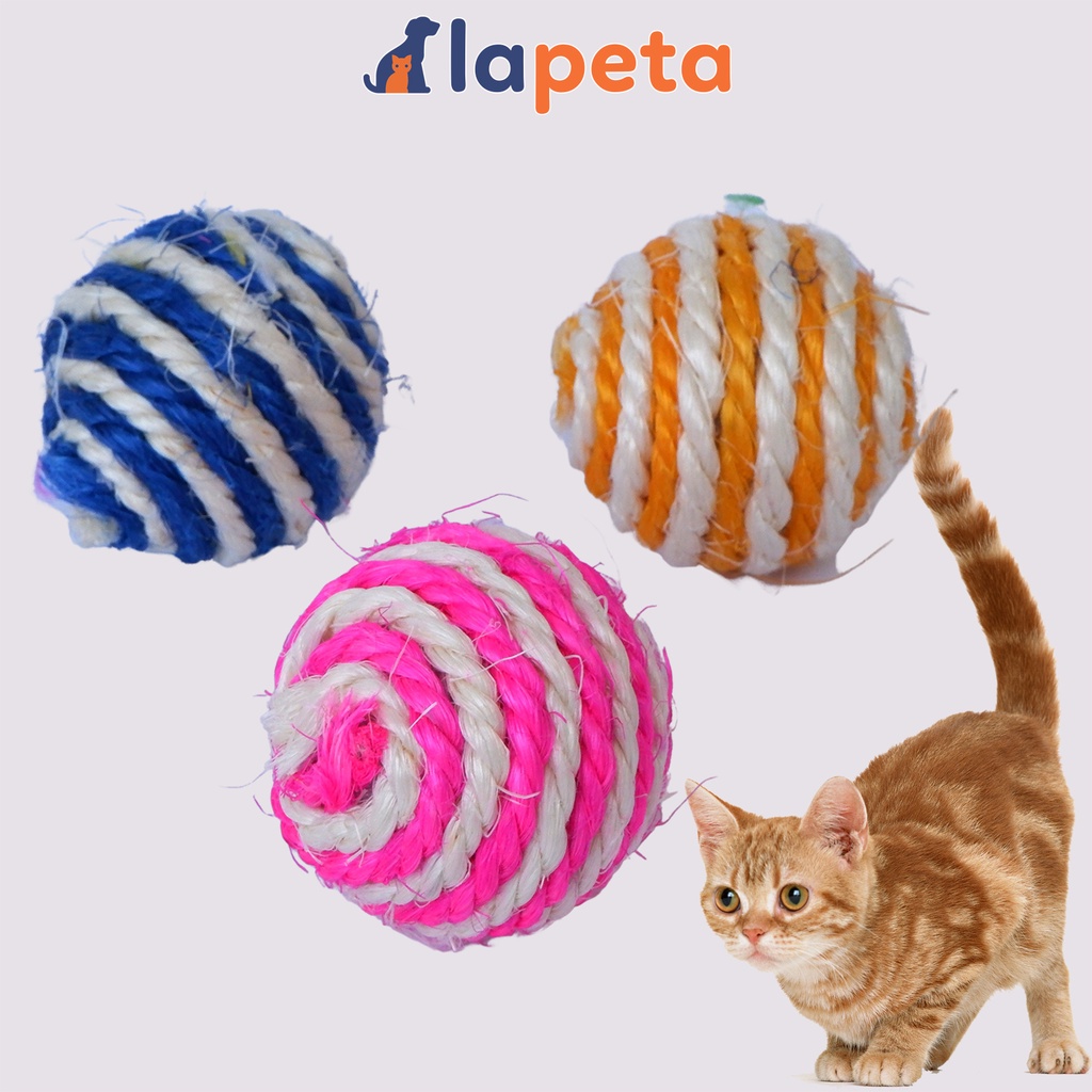 Đồ chơi cho mèo bóng thừng banh dây cuộn lapeta