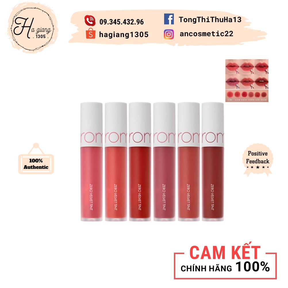 [Sẵn] Son Kem ROMAND Zero Velvet Tint