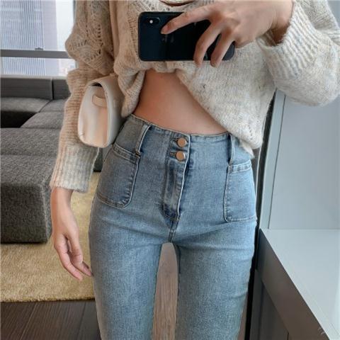 Quần skinny jean lưng cao thời trang cho nữ