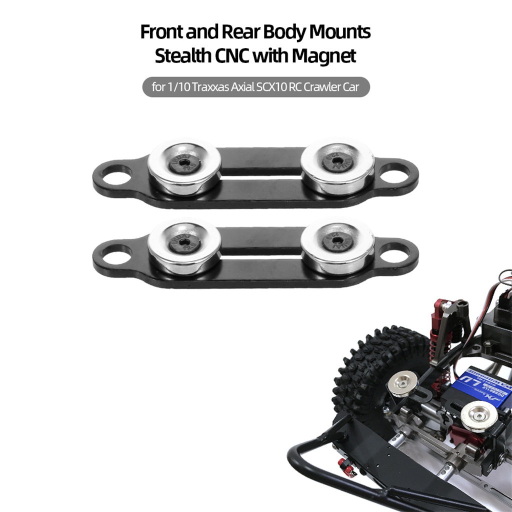 Front and Rear Body Mounts Stealth CNC with Magnet for 1/10 Traxxas Axial SCX10 RC Crawler Car Upgrade Parts