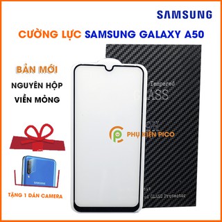 Cường lực Samsung A50 full màn hình - Kính cường lực Samsung Galaxy A50 bản mới viền mỏng nguyên hộp [Tặng 1 dán camera]