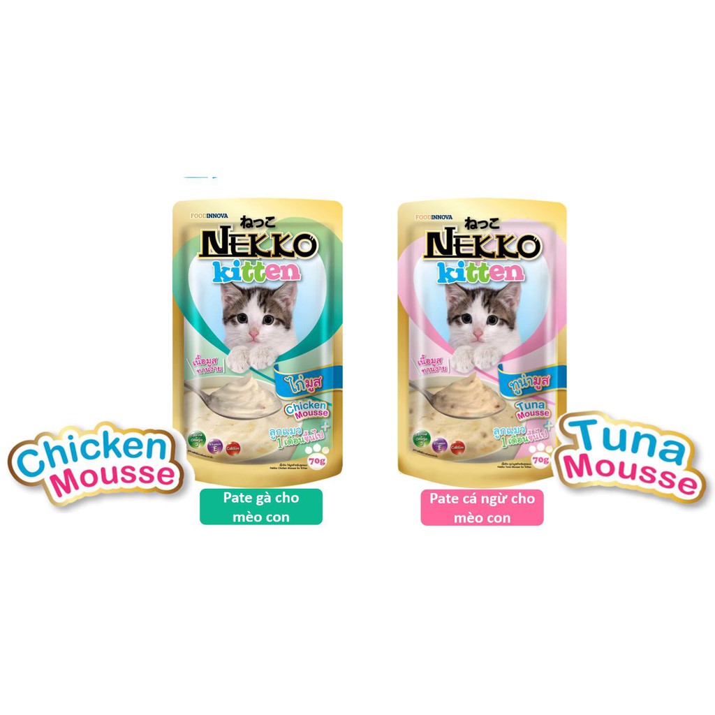 Combo 10 gói pate cho mèo Nekko 75gr nhập khẩu Thái Lan