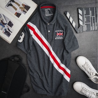 Áo Polo Giordano Sọc Xéo Grey