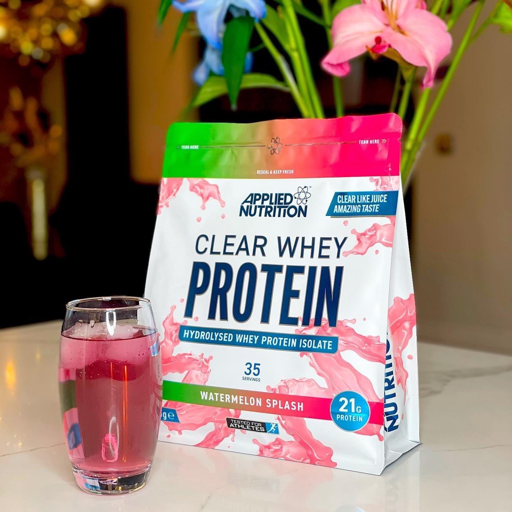 CLEAR WHEY PROTEIN MÙI VỊ TRÁI CÂY HÃNG APPLIED NUTRITION GÓI 1 LẦN DÙNG KHỬ HOÀN TOÀN MÙI VỊ SỮA