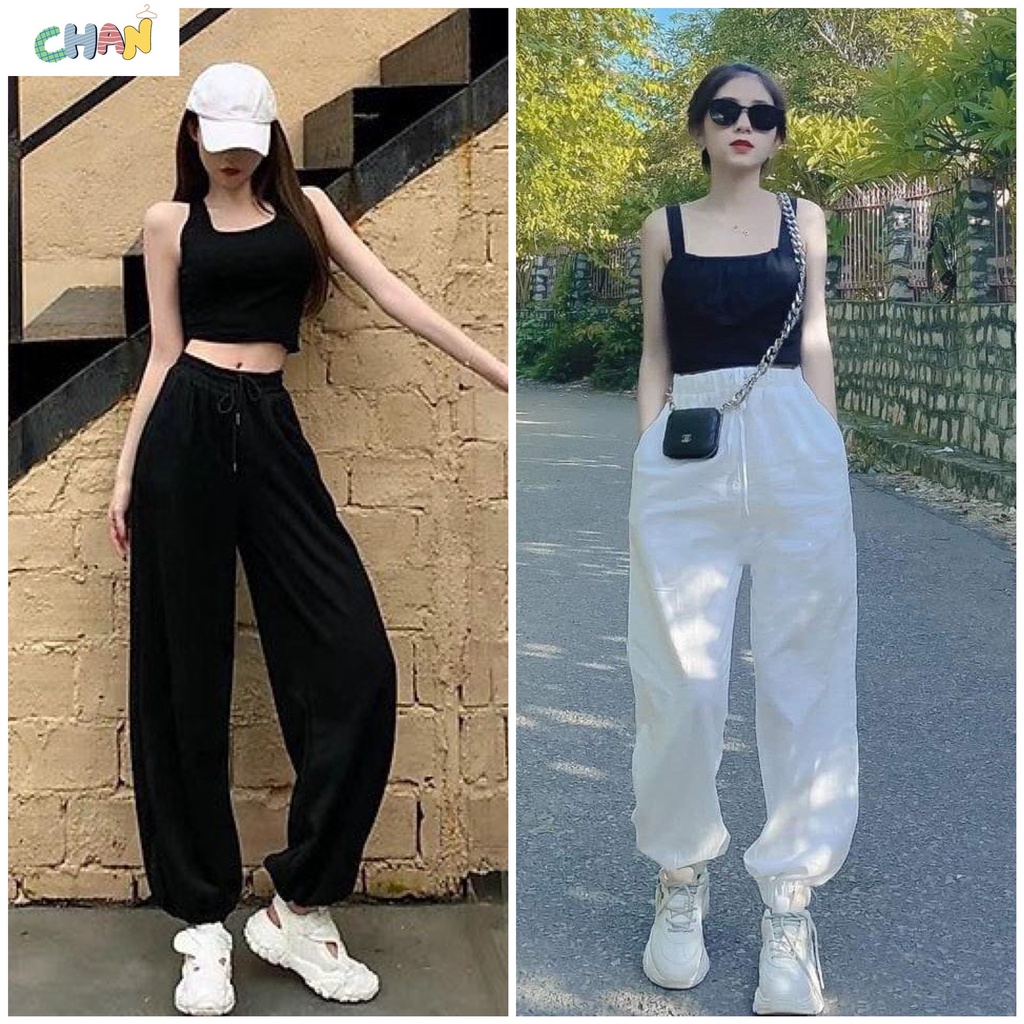 Quần Bom Nỉ Trơn Form Rộng, Quần Bo Gấu Mặc Thu Đông