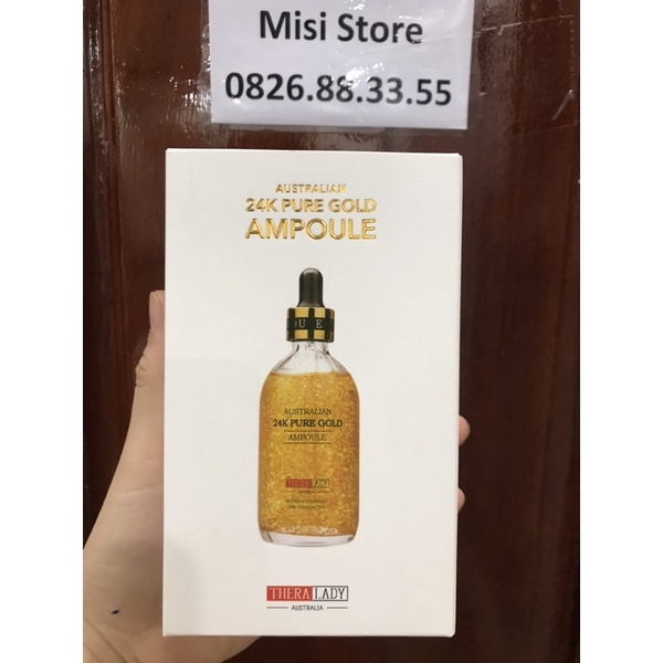 Serum vảy vàng 24K Pure Gold Ampoule Thera Lady 100ml + thanh lăn Beauty Bar 24K