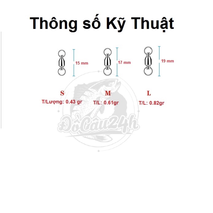 1 Gói Gồm 3 Chiếc Khóa Linh, Ma Ní Inox Số 8 MingDao Chuyên Săn Hàng Dùng cho Câu Cá