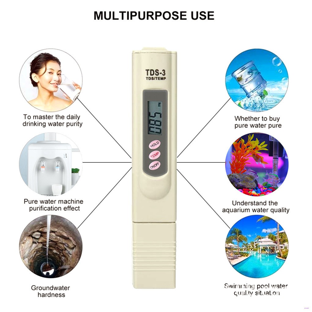 Bút thử tổng chất rắn hòa tan. Kỹ Thuật Số Tds 0-9999 Ppm Tds