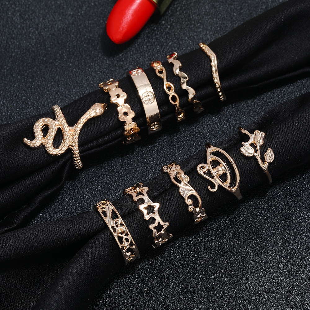 Set 9 nhẫn đeo khớp ngón tay thiết kế sáng tạo thời trang